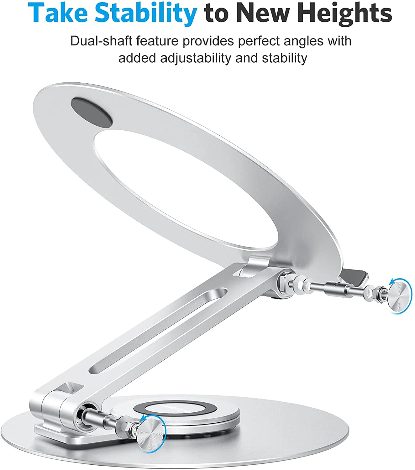 Adjustable Aluminum Laptop Stand with 360 Rotating Base - Image 4