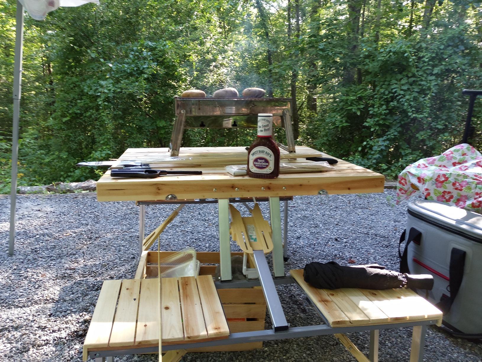 Aluminium Alloy Outdoor Camping Picnic Table Integrated Folding Table and Chair - Image 16
