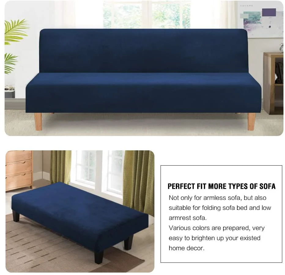 Armless Futon Sofa Stretch Slipcovers - Image 3