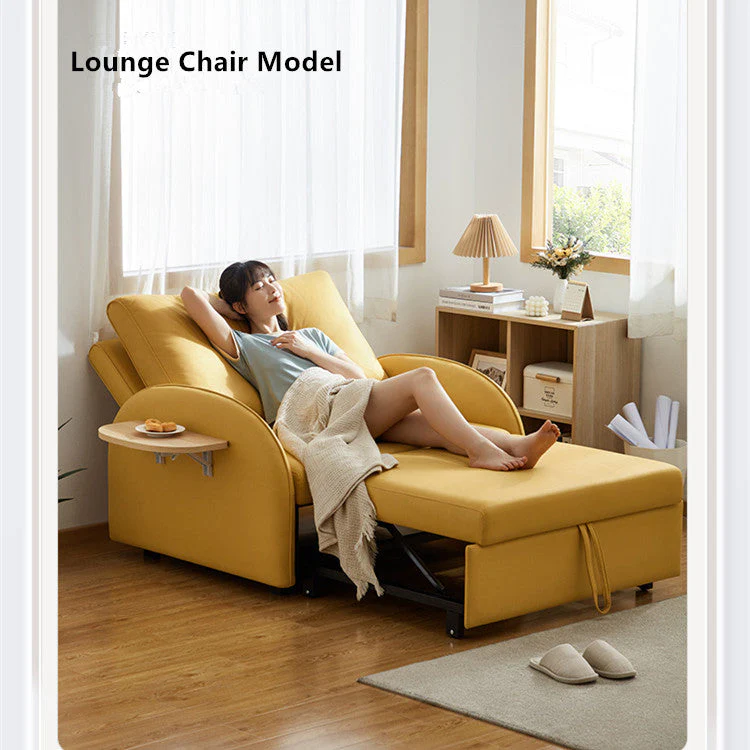 Balcony Sofa Sleeper Chair with Foldable Side Table and Pocket - Image 3