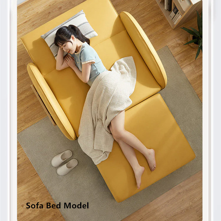 Balcony Sofa Sleeper Chair with Foldable Side Table and Pocket - Image 4