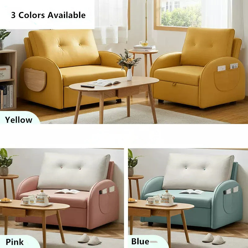 Balcony Sofa Sleeper Chair with Foldable Side Table and Pocket - Image 6