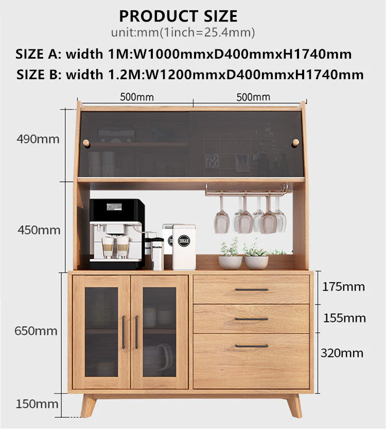 Buffets  Server with Hutch and Slide Glass Doors - Image 6