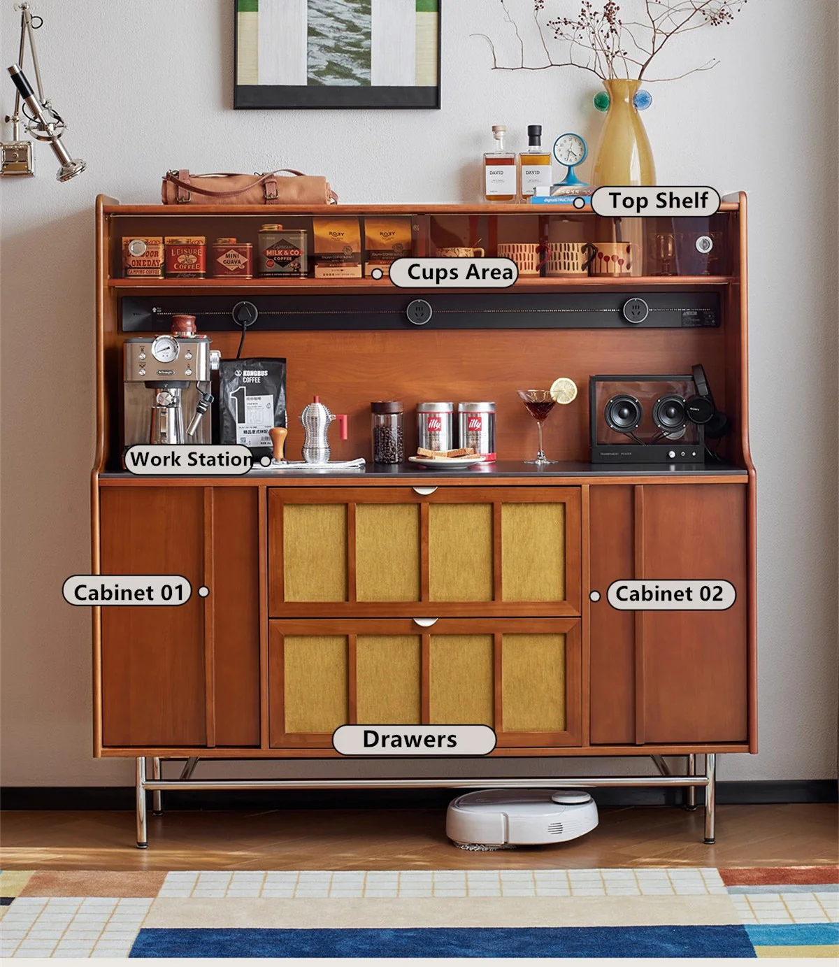 Buxus Boxwood WEILAI Sideboard Buffet Cabinet - Image 10