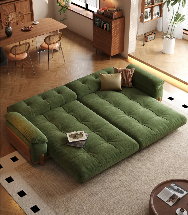 CITRUS 3-In-1 Microfiber Suede Velvet Convertible Sofa Bed - Image 14