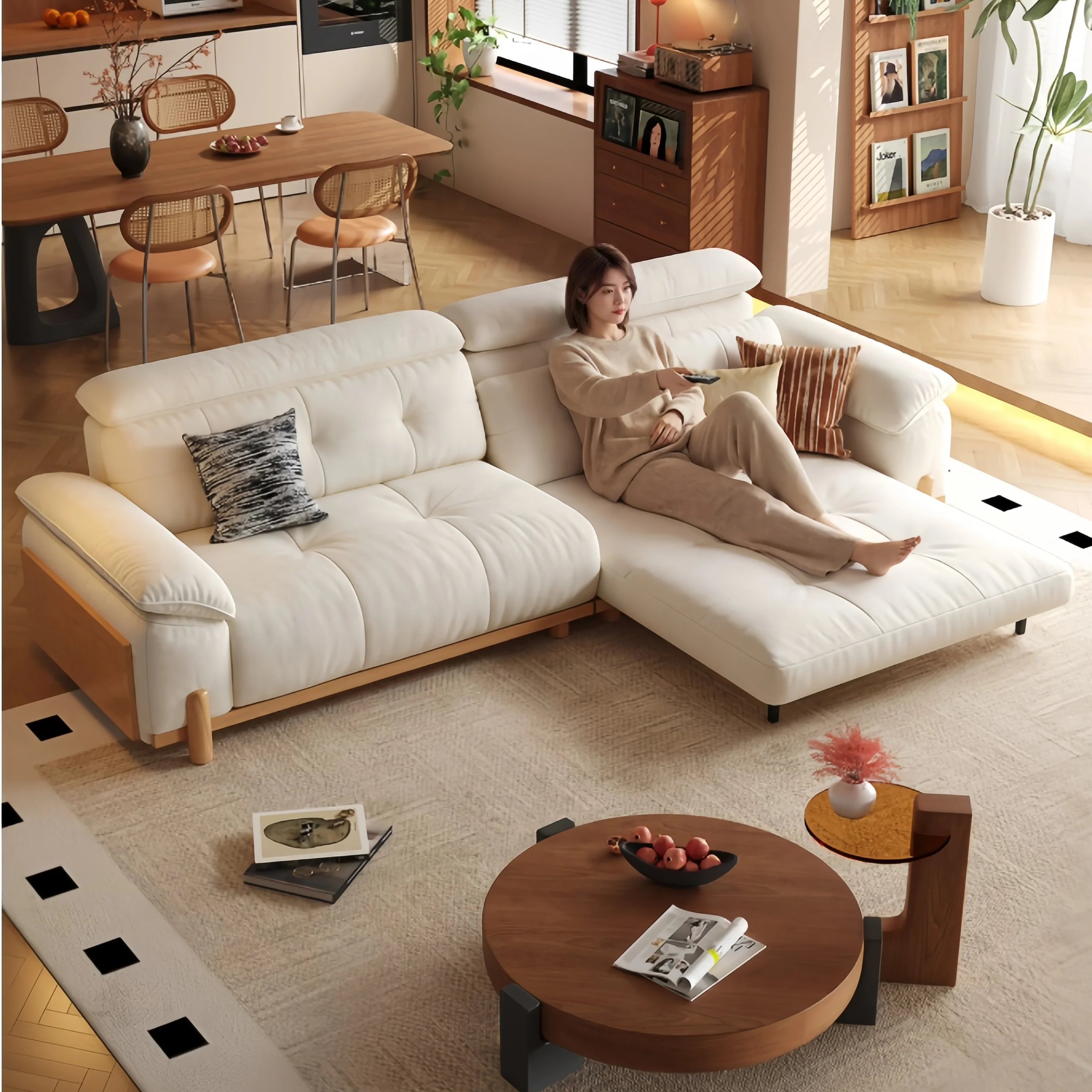 CITRUS 3-In-1 Microfiber Suede Velvet Convertible Sofa Bed - Image 3