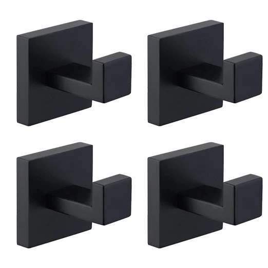 Coat hooks wall rack wall mount stainless steel black bathroom hangers - Image 13