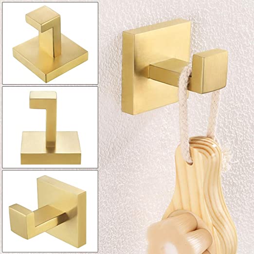 Coat hooks wall rack wall mount stainless steel black bathroom hangers - Image 3