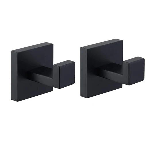 Coat hooks wall rack wall mount stainless steel black bathroom hangers - Image 9