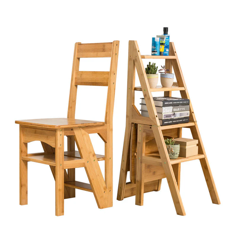 Convertible Ladder Chair Library Kitchen Step Stool - Image 11