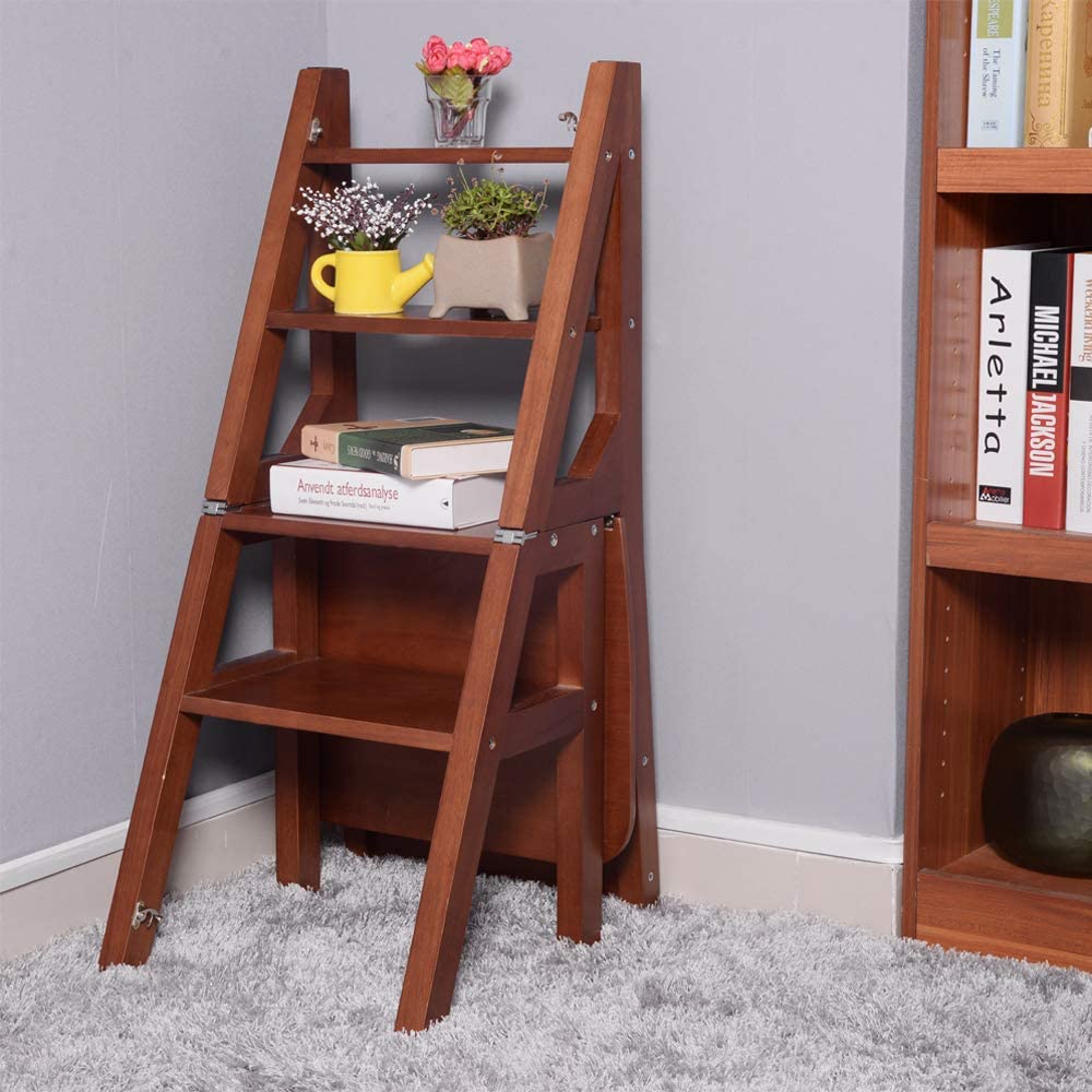 Convertible Ladder Chair Library Kitchen Step Stool - Image 3