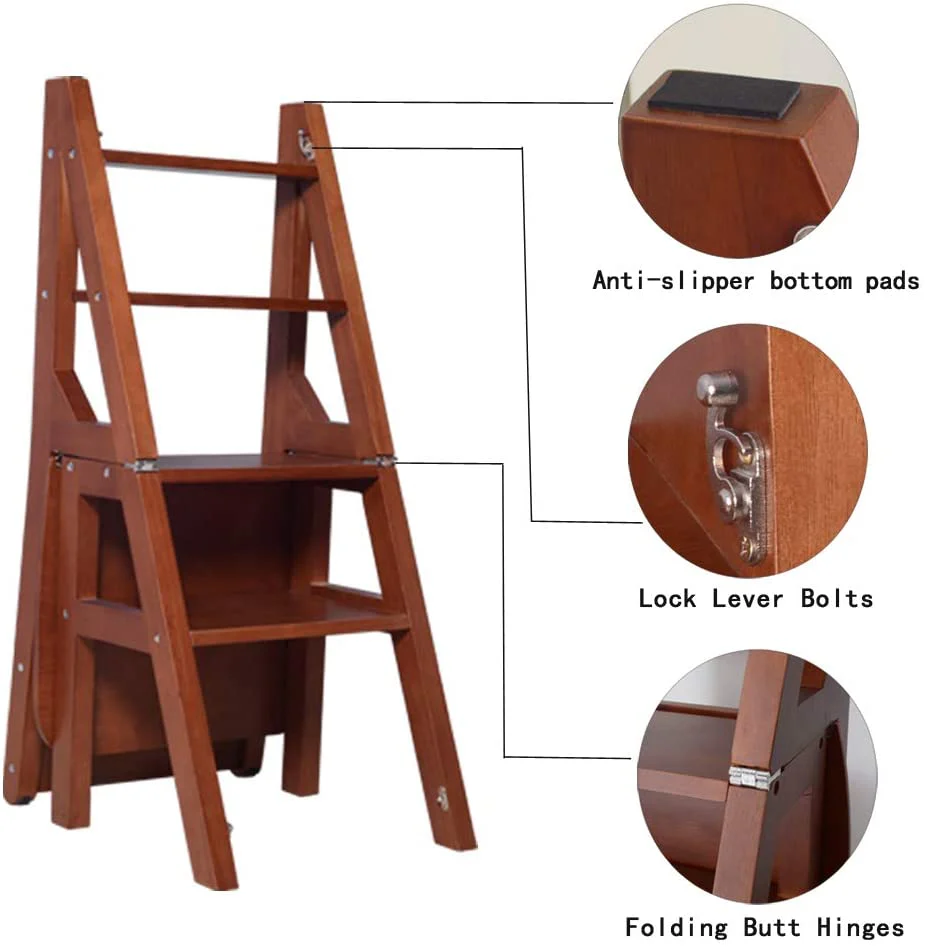 Convertible Ladder Chair Library Kitchen Step Stool - Image 6