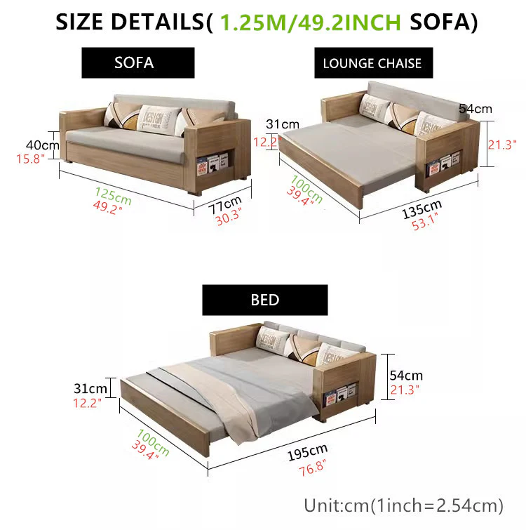 Convertible Sofa Bed and Lounge Chaise Set with Underneath Storage - Image 12