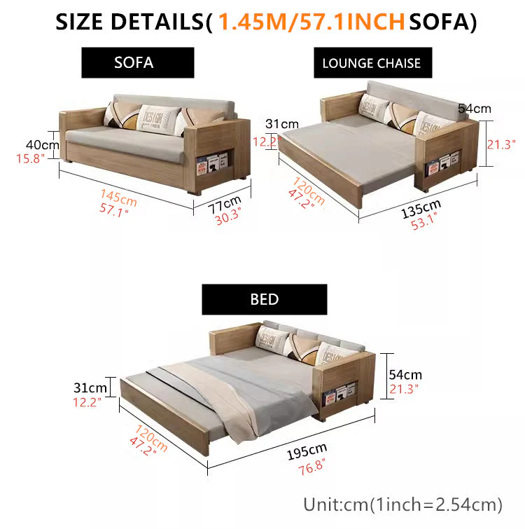 Convertible Sofa Bed and Lounge Chaise Set with Underneath Storage - Image 13