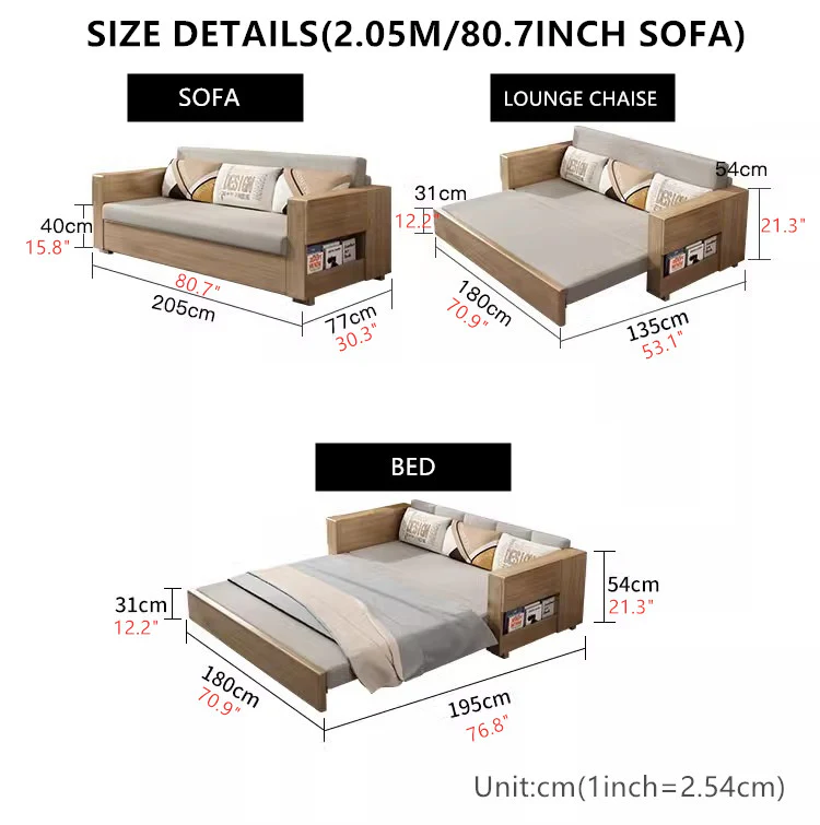 Convertible Sofa Bed and Lounge Chaise Set with Underneath Storage - Image 15