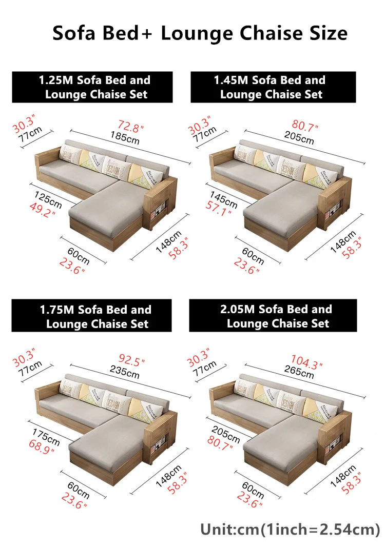 Convertible Sofa Bed and Lounge Chaise Set with Underneath Storage - Image 16