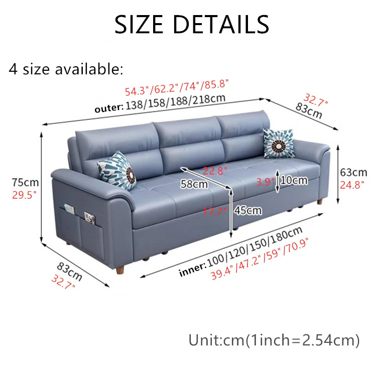 Convertible Sofa Bed with Underneath Storage - Image 11