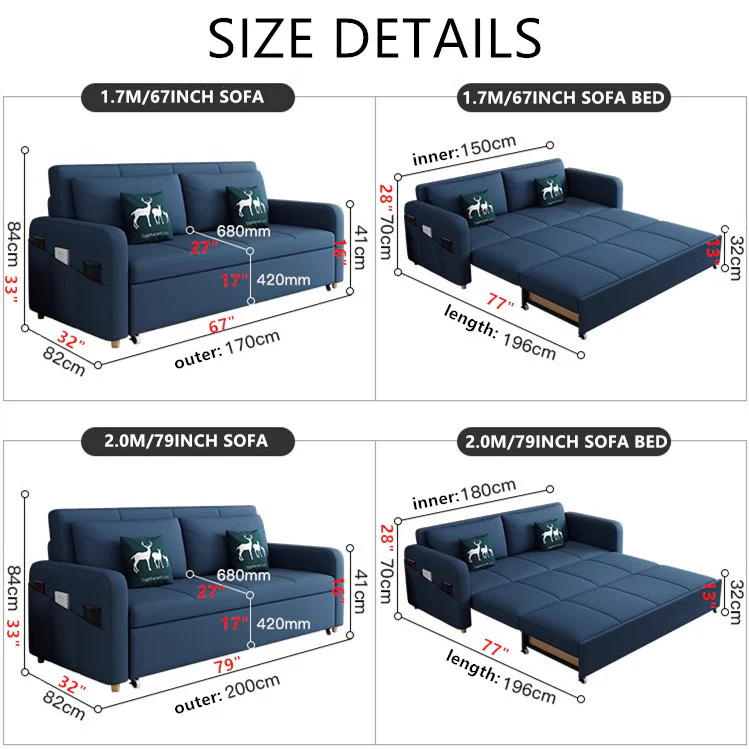 Convertible Sofa Bed with Underneath Storage - Image 8