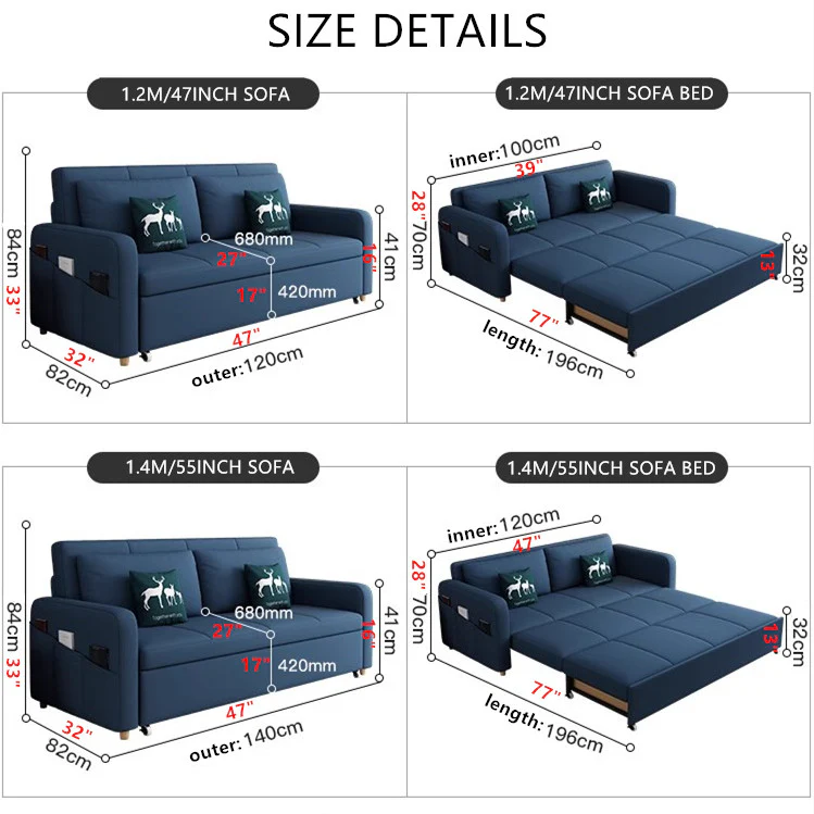 Convertible Sofa Bed with Underneath Storage - Image 9