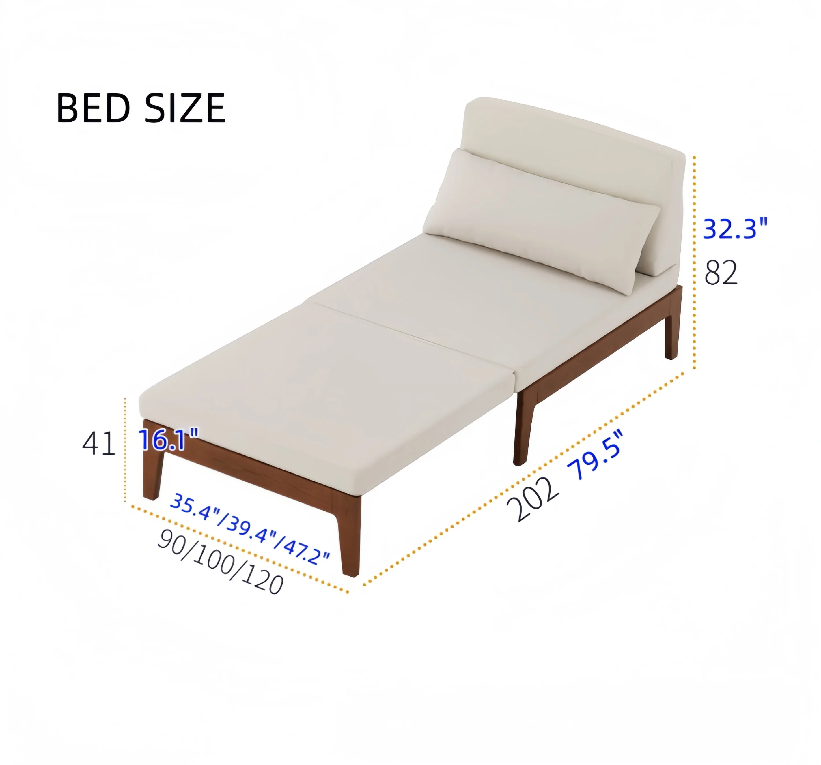 Convertible Solid Wood Futon Sleeper Day Bed - Image 14