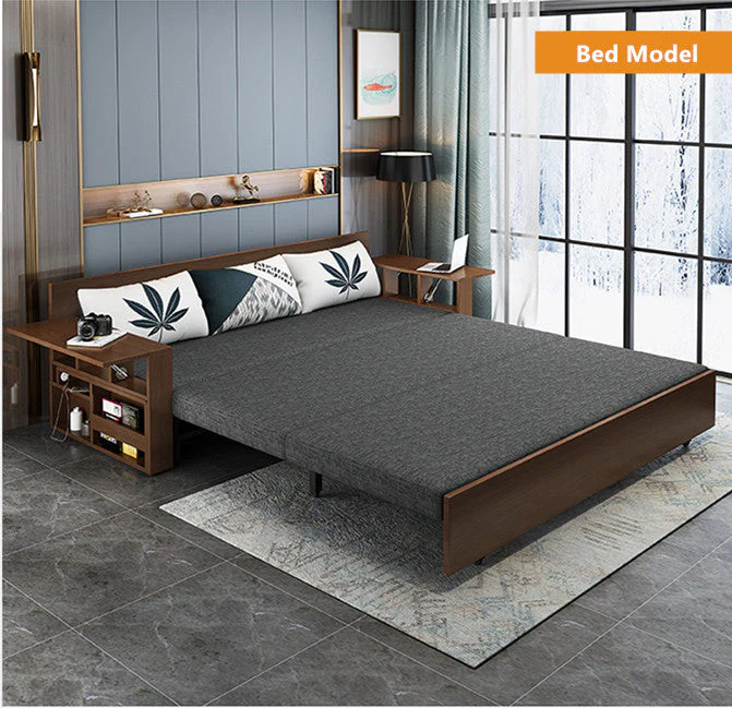 Space Saving Multifunction Sofa Bed With Foldable Work Desk - Image 11