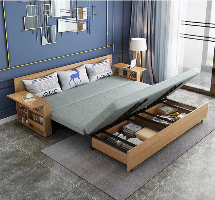 Space Saving Multifunction Sofa Bed With Foldable Work Desk - Image 17