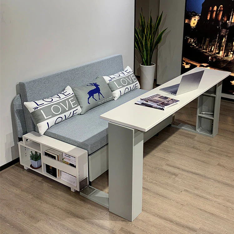 Space Saving Multifunction Sofa Bed With Foldable Work Desk - Image 3