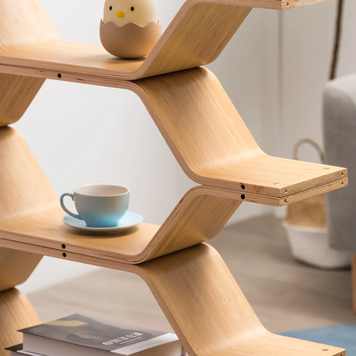 DIY Honeycomb Hexagon Birch Wood Storage Shelves - Image 5