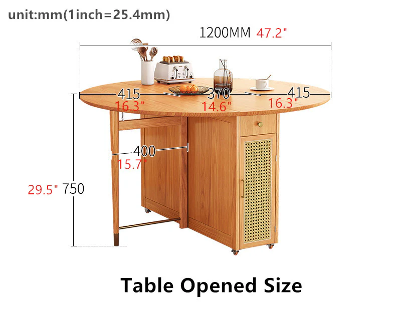 Double Drop Leaf Round Table with 4 Folding Chairs - Image 12