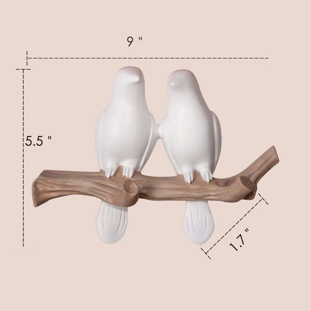 Birds On Tree Branch Decor Wall Mounted Coat Rack with Hooks - Image 10