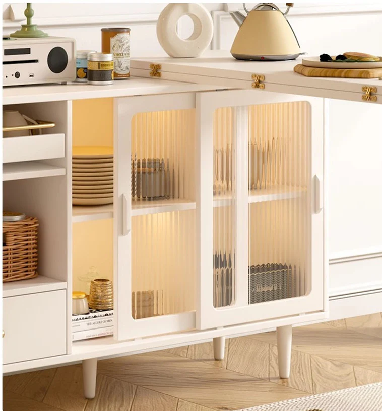 Expandable and Foldable Dining Table with Sideboard Cabinet - Image 7