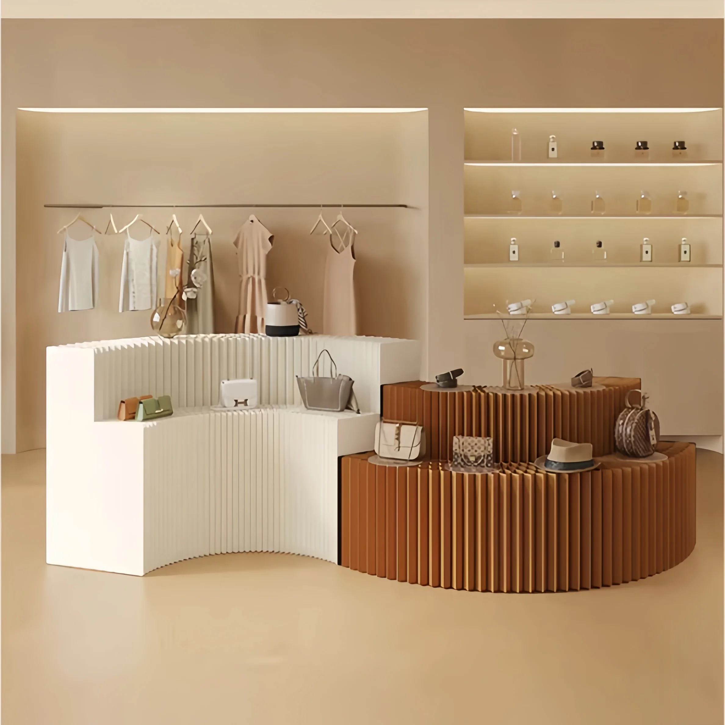 Extendable Craft Paper Honeycomb Structure Display Rack - Image 3