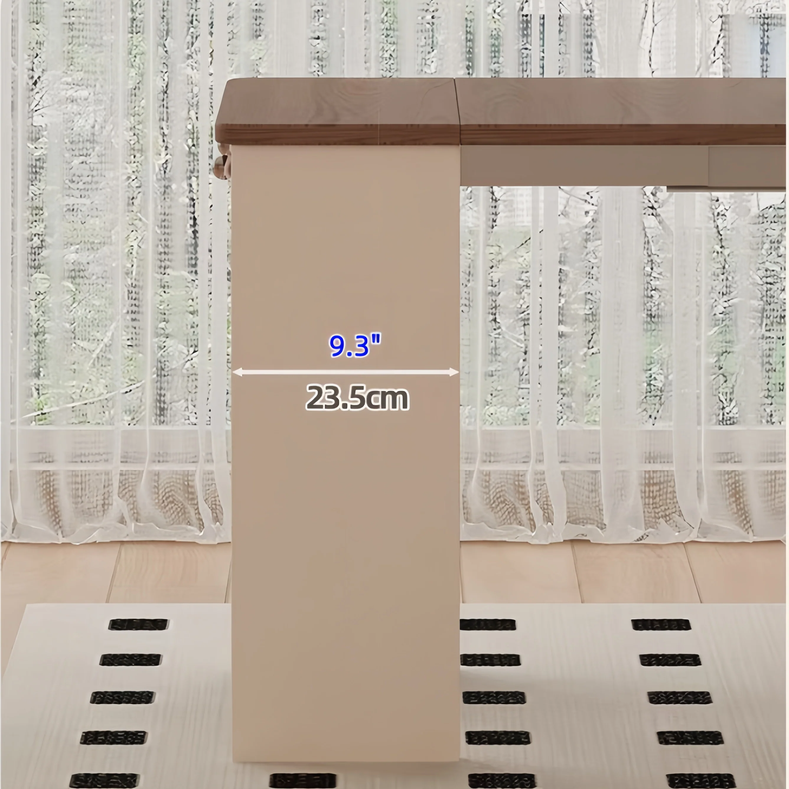 Extendable Dining Table with Rolling Sideboard Cabinet and Chairs Set - Image 11