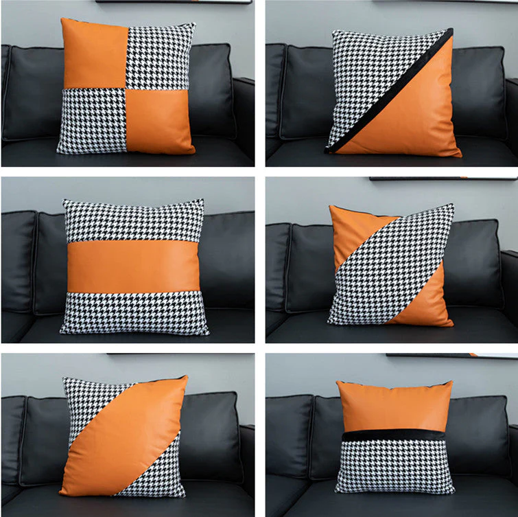Faux Leather Throw Pillow Covers 18x18 inch/45X45cm Set of 6
