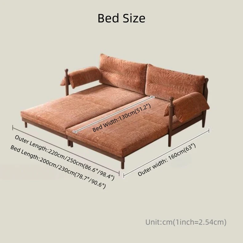 FENGYU Solid Ash Wood Frame Pull-Out Sofa Bed - Image 13