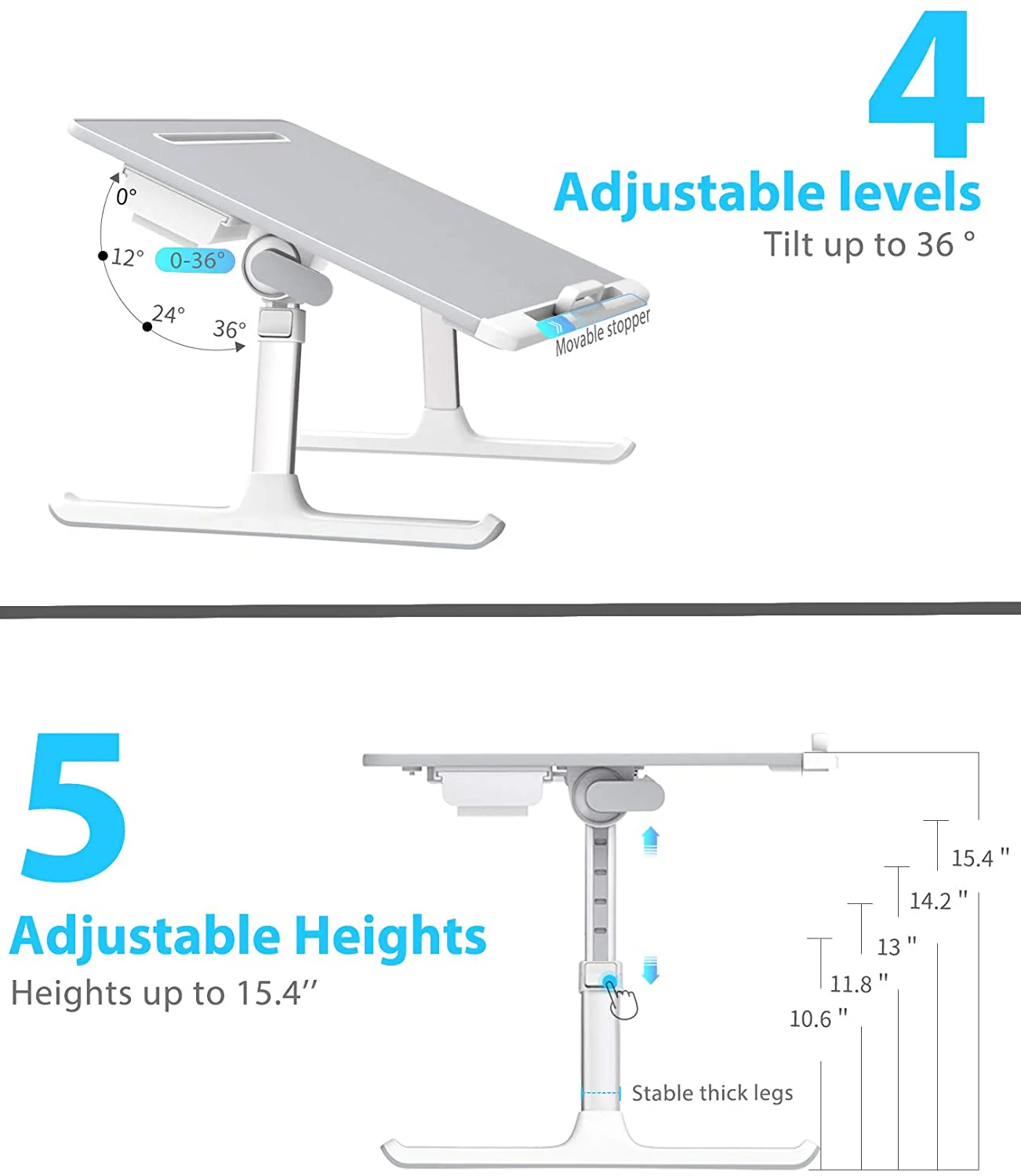 X-Large Foldable and Adjustable Laptop Stand with Storage Drawer - Image 3