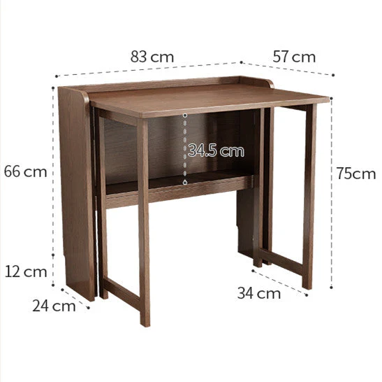 Foldable Computer Writing Desk with Storage Shelf - Image 10