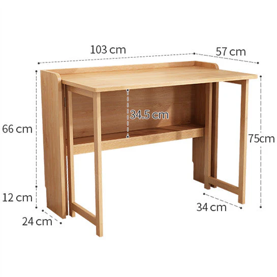 Foldable Computer Writing Desk with Storage Shelf - Image 7