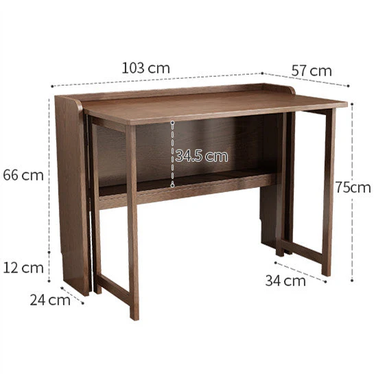 Foldable Computer Writing Desk with Storage Shelf - Image 8