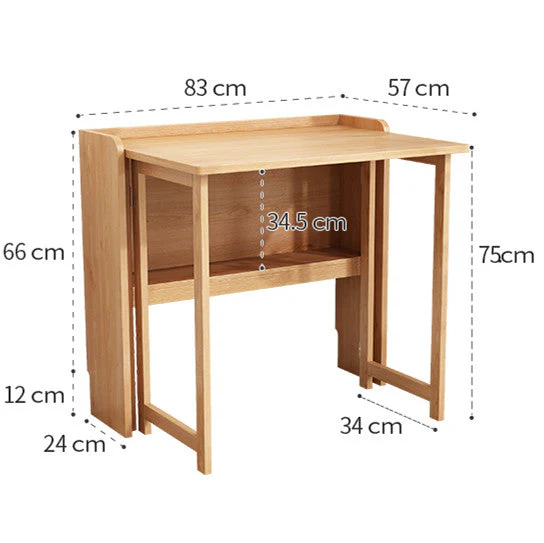 Foldable Computer Writing Desk with Storage Shelf - Image 9