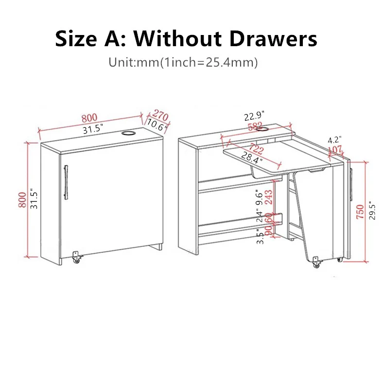 Foldable Corner Cabinet Desk - Image 6