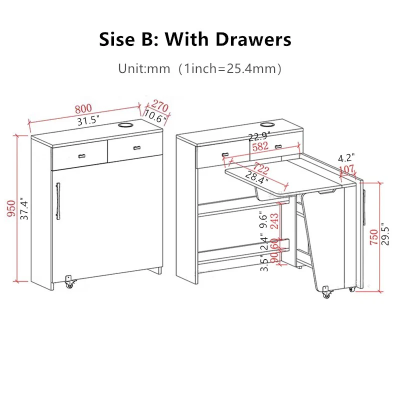 Foldable Corner Cabinet Desk - Image 7