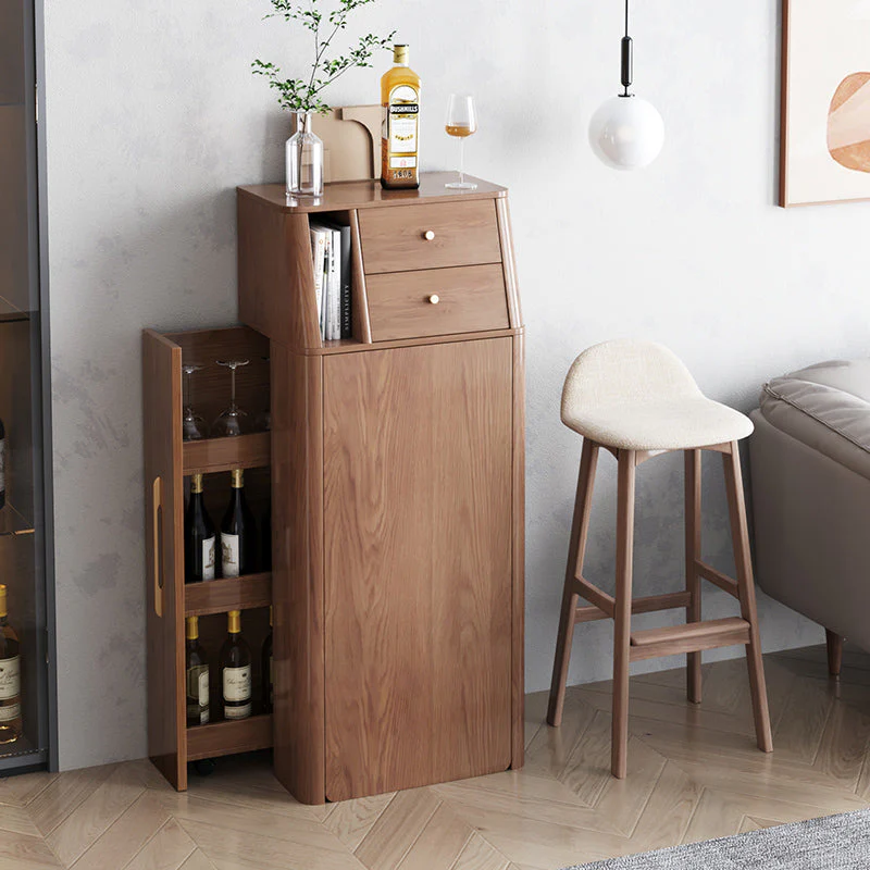 Folding Wine Bar Table with Pull Out Wine Rack - Image 10