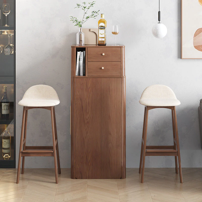 Folding Wine Bar Table with Pull Out Wine Rack - Image 11
