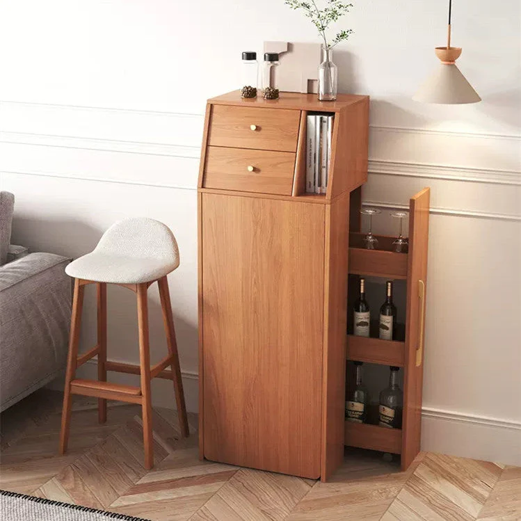 Folding Wine Bar Table with Pull Out Wine Rack - Image 3