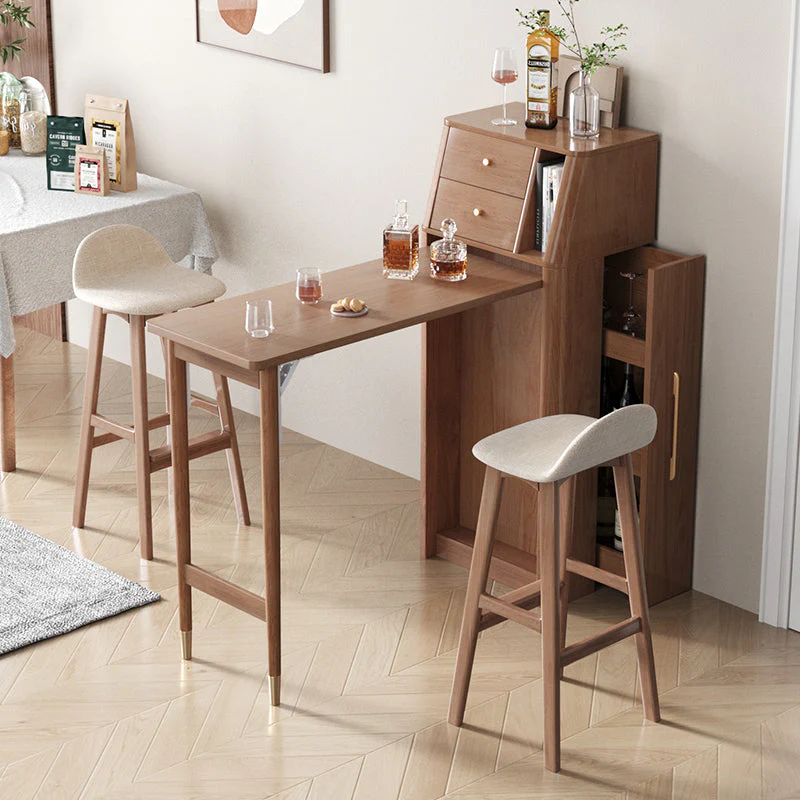 Folding Wine Bar Table with Pull Out Wine Rack - Image 9