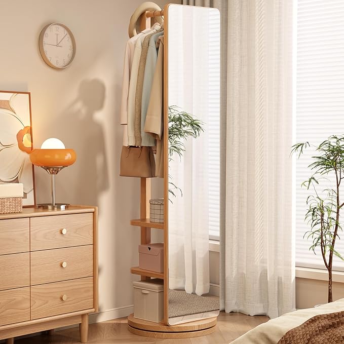 Full Body Mirror with Coat Rack - Image 11