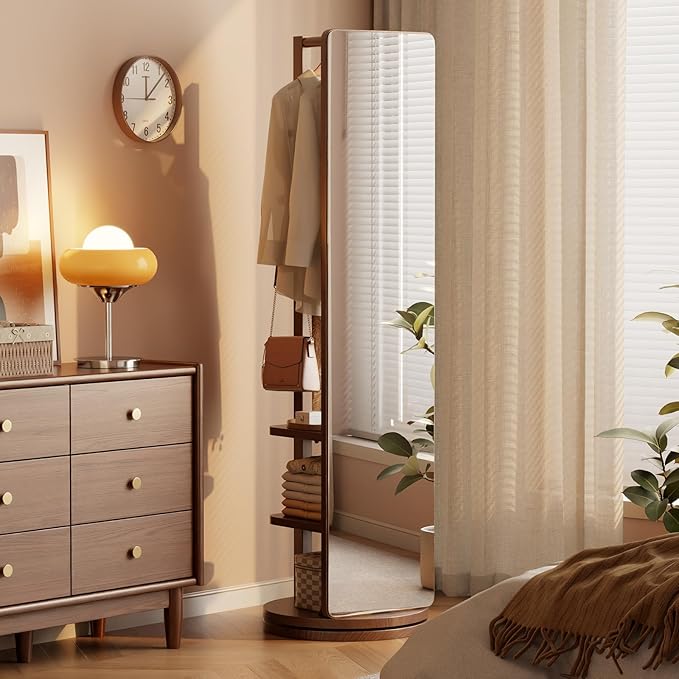 Full Body Mirror with Coat Rack - Image 2