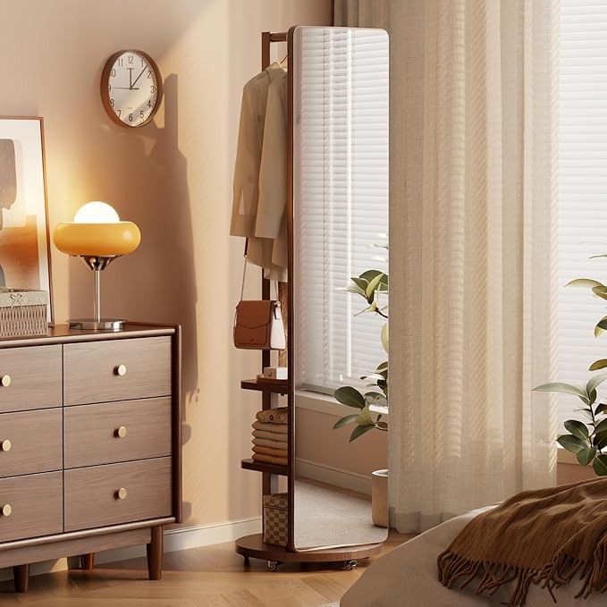 Full Body Mirror with Coat Rack - Image 4