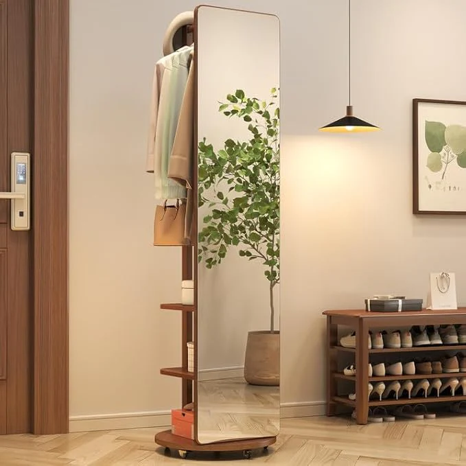 Full Body Mirror with Coat Rack - Image 5